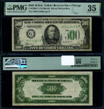 FR. 2202 G $500 1934-A Federal Reserve Note Chicago G-A Block Choice PMG VF35