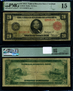 FR. 955 B $20 1914 Federal Reserve Note Cleveland Red Seal Choice PMG Fine 15