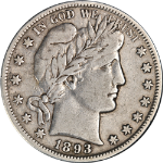 1893-S Barber Half Dollar Nice VF Key Date Great Eye Appeal Nice Strike