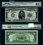 FR. 1951 D $5 1928-A Federal Reserve Note Cleveland D-A Block Choice PMG CU64 EPQ