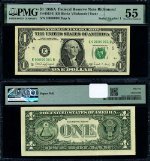 FR. 1915 E $1 1988-A Federal Reserve Note E00000001B Serial #1 PMG AU55