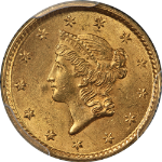 1853-P Type 1 Liberty Gold $1 PCGS MS64 Nice Eye Appeal Strong Strike