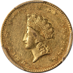 1855-O Type 2 Indian Princess Gold $1 PCGS AU50 Key Date Nice Eye Appeal