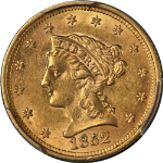 1852-P Liberty Gold $2.50 PCGS AU58 Great Eye Appeal Strong Strike