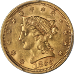 1855-P Liberty Gold $2.50 PCGS MS62 Great Eye Appeal Strong Strike