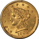 1902 Liberty Gold $2.50 PCGS MS64 Great Eye Appeal Strong Strike