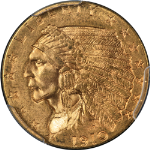 1910 Indian Gold $2.50 PCGS MS62 Great Eye Appeal Strong Strike