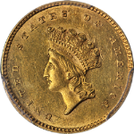 1854-P Type 2 Indian Princess Gold $1 PCGS AU58 Superb Eye Appeal Strong Strike