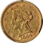 1854-P Liberty Gold $2.50 PCGS AU55 Nice Eye Appeal Nice Strike