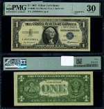 FR. 1619 $1 1957 Silver Certificate L88888888A Solid 8&#39;s PMG VF30