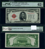 FR. 1527 $5 1928-B Legal Tender E-A Block Choice PMG CU63 EPQ