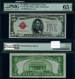 FR. 1527 $5 1928-B Legal Tender D-A Block Gem PMG CU65 EPQ