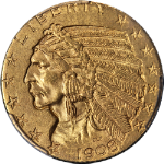 1908-P Indian Gold $5 PCGS MS63 Great Eye Appeal Strong Strike