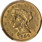 1854-P Liberty Gold $2.50 PCGS AU55 Nice Eye Appeal Nice Strike