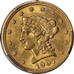 1907 Liberty Gold $2.50 PCGS MS64 Great Eye Appeal Strong Strike