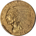 1914-P Indian Gold $2.50 PCGS MS63 Nice Eye Appeal Strong Strike