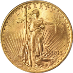 1913-D Saint-Gaudens Gold $20 PCGS MS63 Superb Eye Appeal Strong Strike