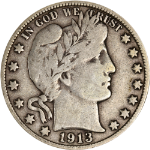 1913-D Barber Half Dollar