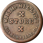 1863 Civil War Token - McMillins Store - Sharonville, OH - Choice VG - 800A-1A