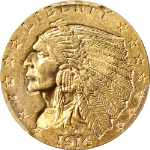 1914-P Indian Gold $2.50 PCGS MS63 Nice Eye Appeal Nice Strike Fantastic Luster