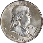 1948-P Franklin Half Dollar PCGS MS66+ FBL Great Eye Appeal Strong Strike