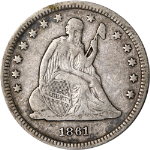 1861-P Seated Liberty Quarter