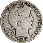 1913-S Barber Half Dollar