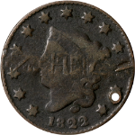 1822 Large Cent - Counterstamped 'J. B. Myer'