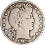 1912-S Barber Half Dollar