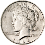 1924-P Peace Dollar - VAM - Die Break On Eagle's Wing