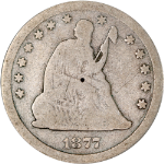 1877-CC Seated Liberty Quarter