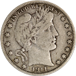 1911-S Barber Half Dollar