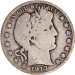 1913-D Barber Half Dollar