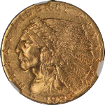 1925-D Indian Gold $2.50 NGC MS61 Great Eye Appeal Strong Strike