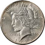 1928-P Peace Dollar PCGS MS62 Nice Eye Appeal Nice Strike