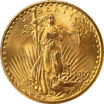 1907 Saint-Gaudens Gold $20 NGC MS64 Superb Eye Appeal Nice Strike