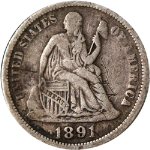 1891-O Seated Liberty Dime