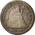 1844-O Seated Liberty Quarter