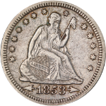 1853-P Seated Liberty Quarter - Scratch