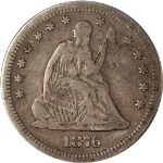 1876-S Seated Liberty Quarter