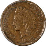 1908-S Indian Cent PCGS F12 Superb Eye Appeal Strong Strike