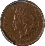 1869 Indian Cent PCGS AU50 Superb Eye Appeal Strong Strike