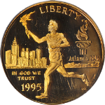 1995-W Torch Runner Commemorative Gold $5 PCGS PR70 DCAM