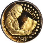 1993-W James Madison Commemorative Gold $5 PCGS PR70 DCAM