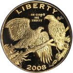 2008-W Bald Eagle Commemorative Gold $5 PCGS PR70 DCAM