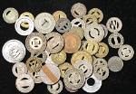 Mixed Vintage Transportation Tokens - Good for One Fare - 45pc Bulk Lot