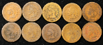 1882 Indian Cents - Worn - 10pc Bulk Lot