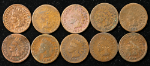 1886 Type 1 Indian Cents - Damage - 10pc Bulk Lot