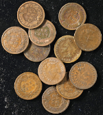 1886 Type 1 Indian Cents - Problems - 12pc Bulk Lot