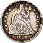 1858-P Seated Liberty Dime